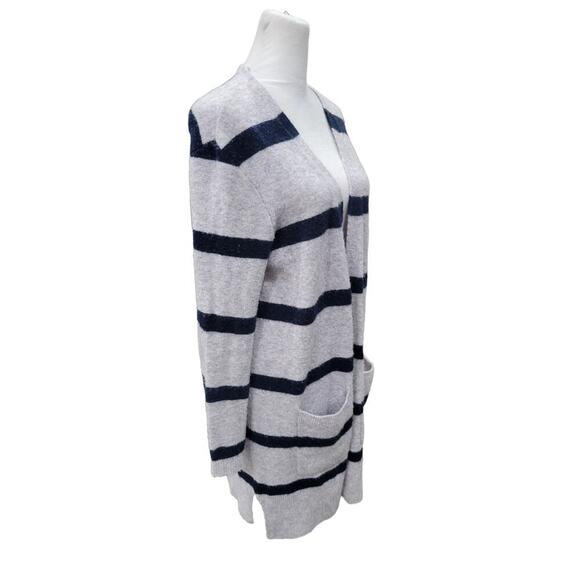 Madewell Kent Long Line Striped Wool Alpaca Blend Cardigan Grey Blue Size XS - Picture 6 of 10